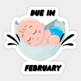 Due in February Baby Gift Sticker